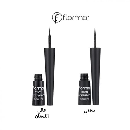 فلومار كحل عيون اسود سائل مقاوم للماء - مطفي أو لامع