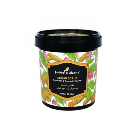 مقشر السكر بزيت الأركان ومسحوق الكركم من جاردن اوليان - 600 جرام