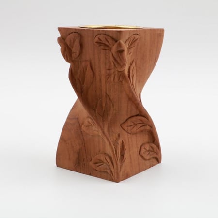 مبخر خشب جميل و صغير مزخرف مصنوع من خشب التيك المستخدم في صناعة السفن