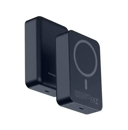 باورلوجي 30000 مللي أمبير في الساعة MagSafe من الألومنيوم مع مؤشر لمستوى البطارية، تصميم خفيف الوزن وصغير الحجم، شحن سريع ومتزامن، مدخل ومخرج من النوع C، مخرج لاسلكي 15 وات - رمادي داكن