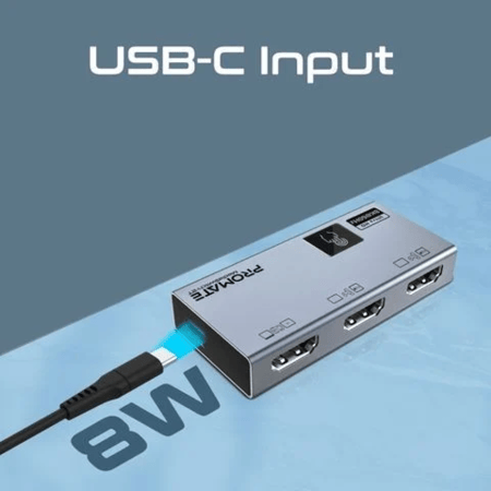 التوصيل الفوري والأداء العالي بدقة عالية تصل 8K@60 هرتز مع تحكم ذكي باللمس مع جهاز Promate Media Switch-2T