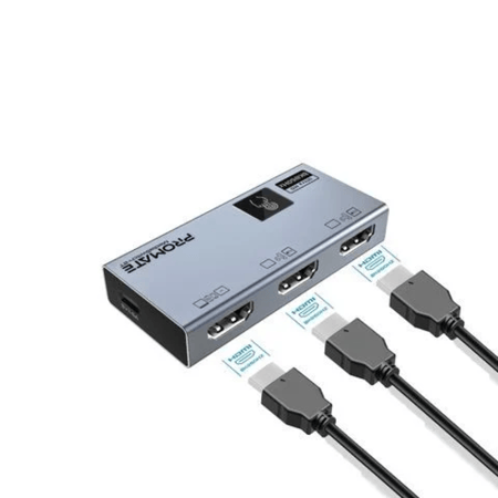 التوصيل الفوري والأداء العالي بدقة عالية تصل 8K@60 هرتز مع تحكم ذكي باللمس مع جهاز Promate Media Switch-2T