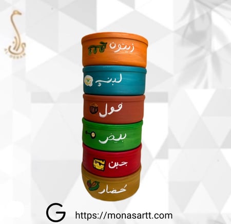 صحون فخار ملونة 6 _ حبات حجم وسط