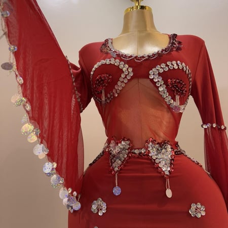 فستان رقص مصري متعدد الالوان