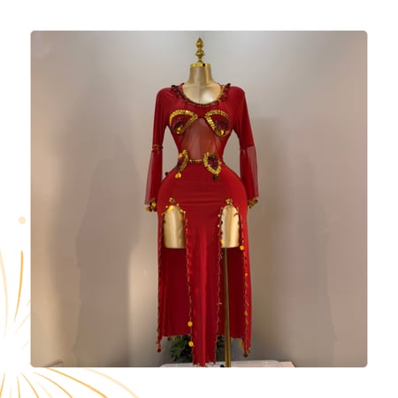 فستان رقص مصري متعدد الالوان