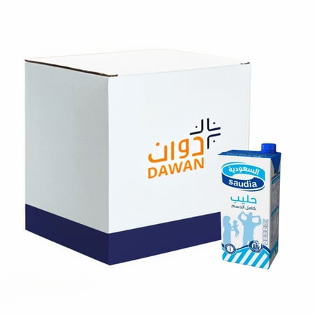 حليب السعودية كامل الدسم 1 لتر/12عبوة بالكرتون