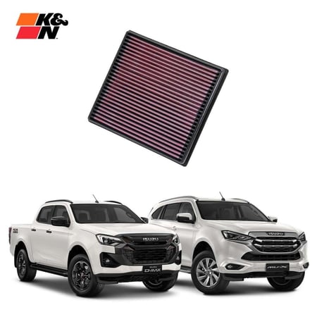 فلتر هواء رياضي K&N —مصمم على قربة الوكالة يناسب الايسوزو  Isuzu D-Max 3.0L L4 Diesel - MU-X 2012-2024 | High‑Flow قابل للغسيل | زيادة أداء واستجابة الدعسة