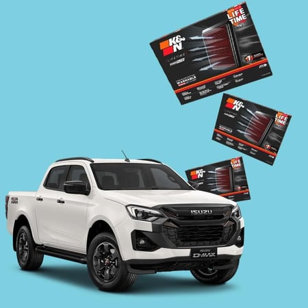 فلتر هواء رياضي K&N —مصمم على قربة الوكالة يناسب الايسوزو  Isuzu D-Max 3.0L L4 Diesel - MU-X 2012-2024 | High‑Flow قابل للغسيل | زيادة أداء واستجابة الدعسة