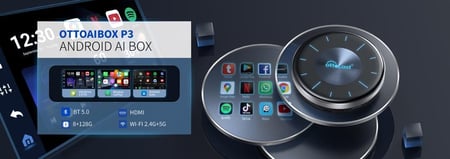 اوتو بوكس مشغل carplay لاسلكي نظام اندرويد 12 ذاكرة 128 جيجابايت رام 8