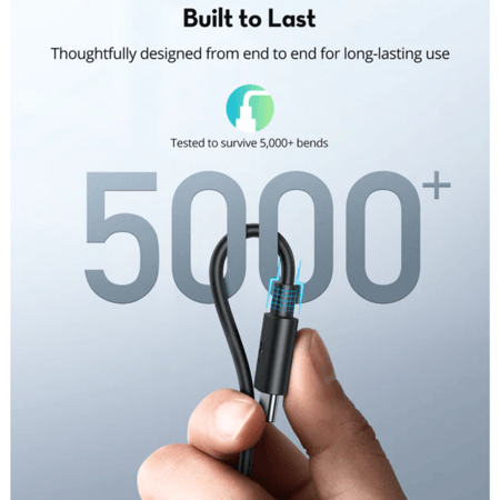 كيبل تايب سي C راف باور جلد اسود طول مترين