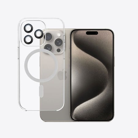 بكج كفر وعدسات شفاف ماج سيف للايفون من ArmorPro