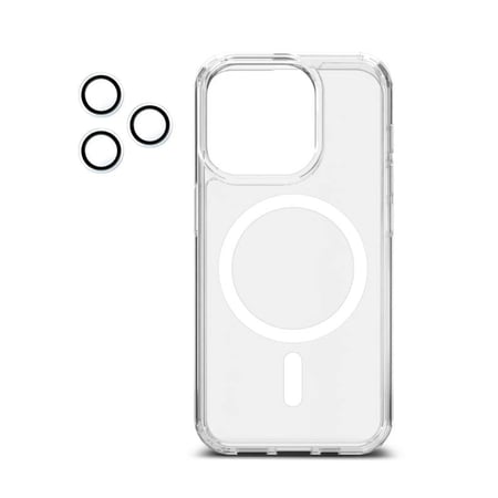 بكج كفر وعدسات شفاف ماج سيف للايفون من ArmorPro