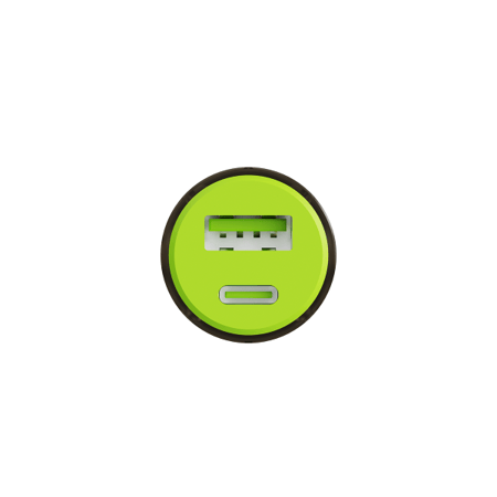 شاحن سياره 30 واط مدخلين USB,PD قوي