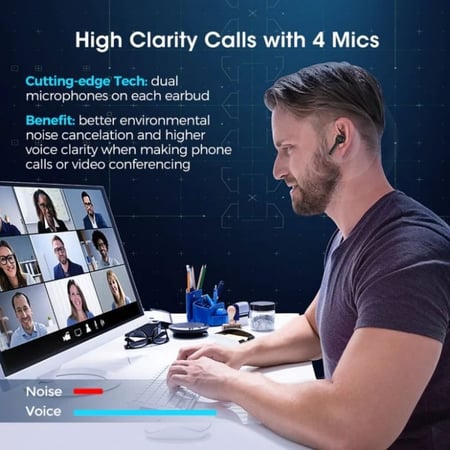 سماعه ايربودز M9 اسود MPOW