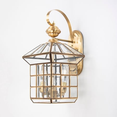 فانوس سور نحاسي راقي مربع كبير