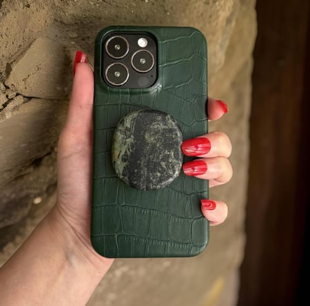 Marble on leather
