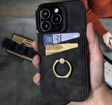 Black Ring Card Case