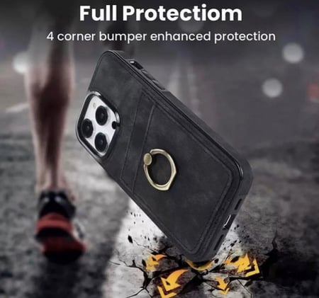 Black Ring Card Case