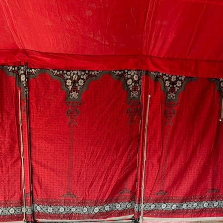 خيمة نجد, 3 طبقات, مع واجهه شفاف مقاس 4×4×2 ياردة, أسود مخطط