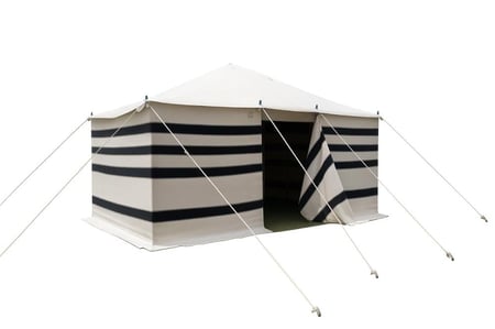 بيت شعر , مقاس 8×8 ياردة, أبيض مخطط