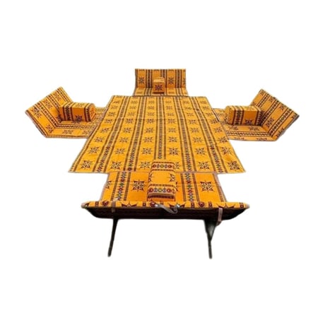 جلسة رحلات مكتملة, مبطنة أسفنج, مقاس 200×300سم,أصفر