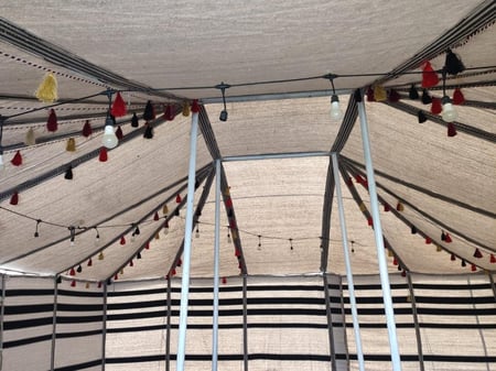 بيت شعر , مقاس 8×8 ياردة, أبيض مخطط