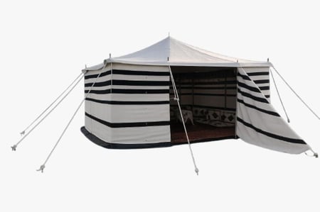 بيت شعر ,  مقاس5×5 ياردة,أبيض مخطط