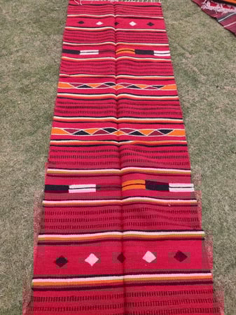 مدة أرضية تراثية, فرشة أرضية صوف غزل يدوي, مقاس 3×1  ملون