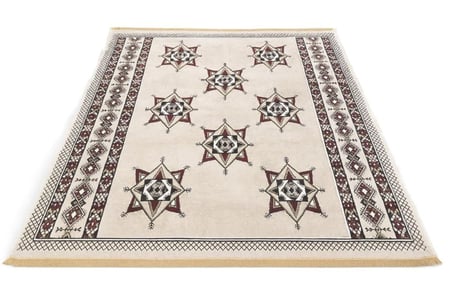 نجمة  ديالا ,فرشة أرضية,  مقاس 280×240 سم, أبيض مزخرف