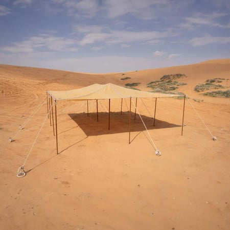 مظلة حلال طبقتين ، سقف خيمة الغنم، رملي، مقاس 6×4 متر