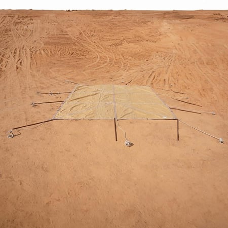 مظلة حلال طبقتين ، سقف خيمة الغنم، رملي، مقاس 6×12 متر