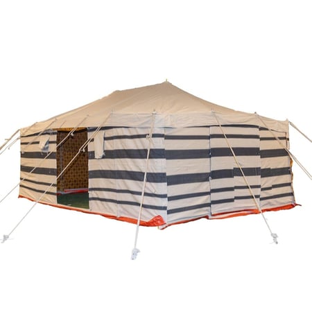 خيمة نجد ,3 طبقات, مقاس 4×6×2 ياردة, أبيض مخطط أسود, موديل رقم PK73025511