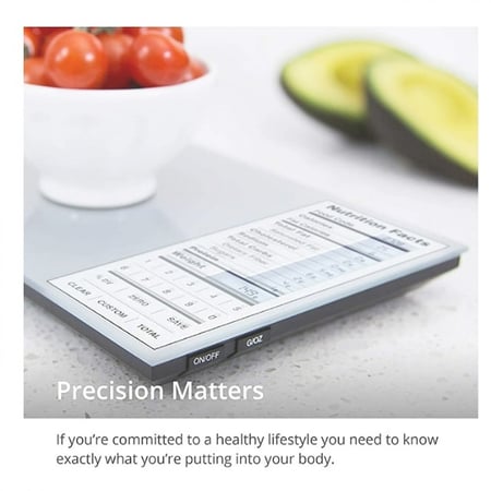 الميزان الرقمي لقياس الكاربوهيدرات والحقائق الغذائية