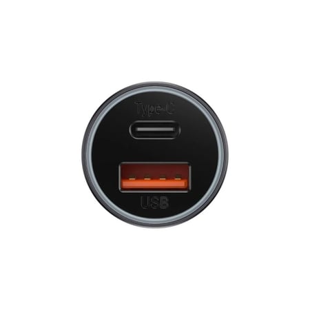 بيسوس - شاحن سيارة Golden Contactor Max بقوة 60W بمنفذ USB-C و منفذ USB-A - اسود