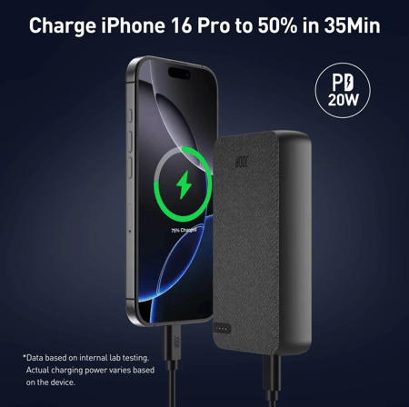 بطارية متنقلة، JODA Nano بقوة 20 واط بسعة 20000 ملي امبير، منفذين تايب سي _قماش