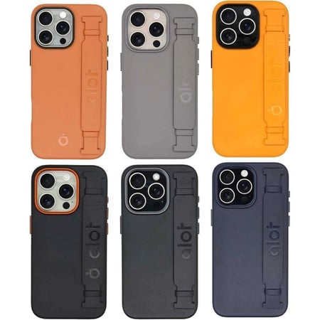 كفر  alot Nobel, جلد MagSafe بمسكة و إطار معدني للكاميرا لايفون 16 برو – جميع الألوان