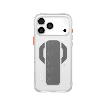 سكين ارما هيكسا - كفر حماية يدعم الماج سيف مع ستاند لهاتف ايفون 17 برو ماكس - شفاف