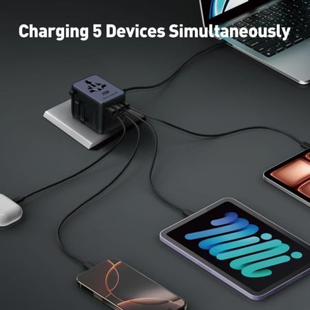 فيش سفر JODA TOUR متعدد المداخل بقوة 70 واط اربع منافذ تايب سي و يو اس بي - اسود