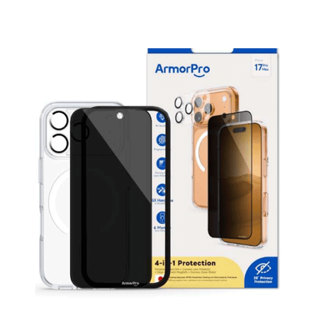 أرمر برو - بكج 4 في 1 ماج سيف حماية متكاملة أيفون 17 برو ماكس - لقافة
