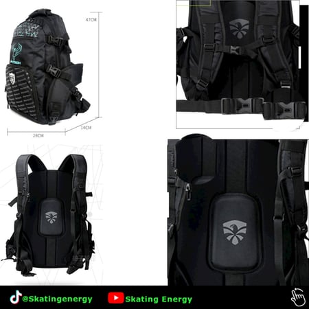 حقيبة ظهر F.E (أسود+ وردي) (حجم وسط)