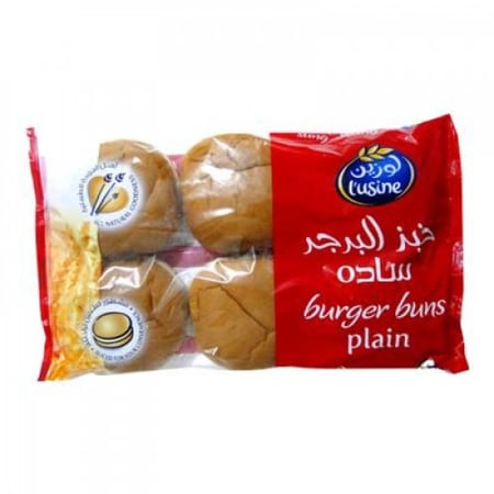 خبز برجر لوزين سادة 6 قطع