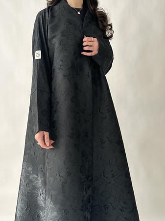 عباية تفته بورود - اسود