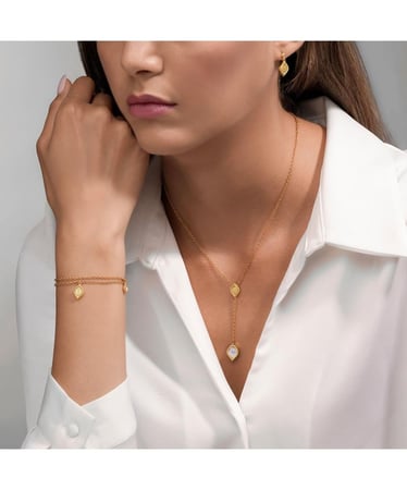 اسوارة شيروتي 1881 إزميرالدا من الفولاذ المقاوم للصدأ مع احجار مزين بلون ابيض زمردي