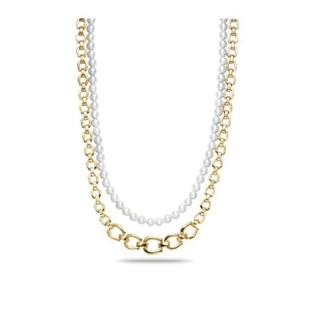 سلسال آغنر طبقتين لؤلؤ وستانلس ستيل - كاتينا