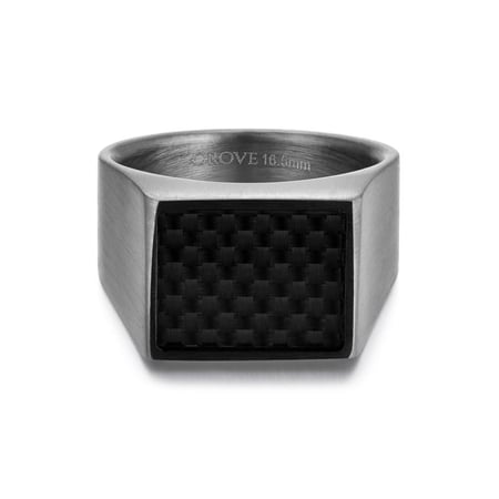 خاتم قروف من الستانلس ستيل المقاوم للصدأ يحمل نقشًا داخليًا