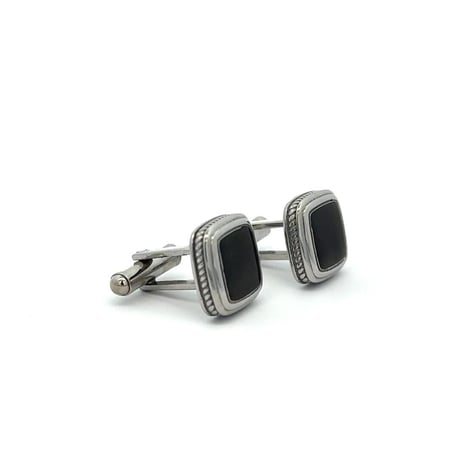 كبك قروف بإطار مربع باللون الاسود و الفضي من ستانلس ستيل