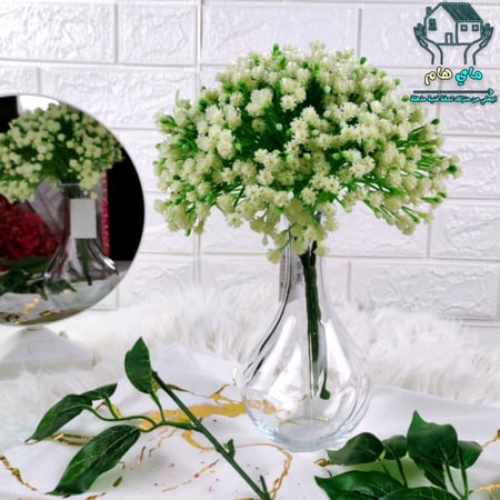 باقة شجر الجبسوفيليا شبه الطبيعي أنيق باللون السكري، بارتفاع 25 سم