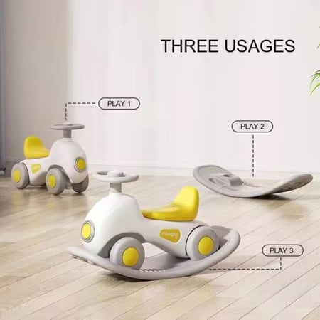 عجلة ركوب وحصان هزاز ولوح توازن 3 في 1