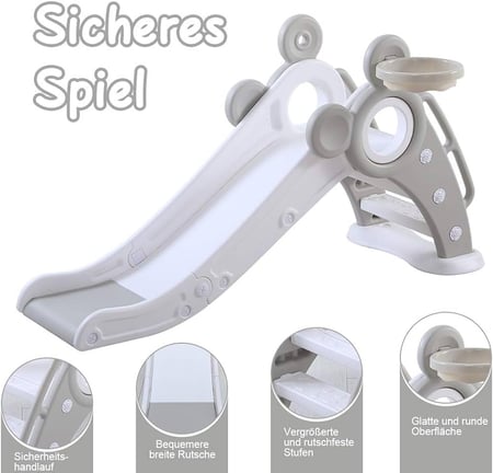 منزلق ممتع للاماكن المغلقة او المفتوحة باللون الرمادي