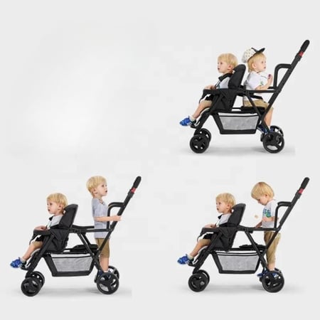 عربة الأطفال المزدوجة المبتكرة للتنقل